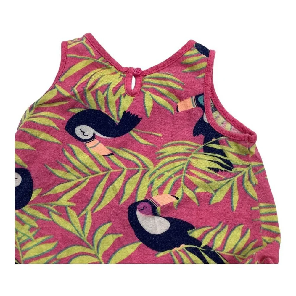 Lot‎ Of 2 Okie Dokie Baby Girl Tropical Print Dresses Size 6M & 9M Multicolor